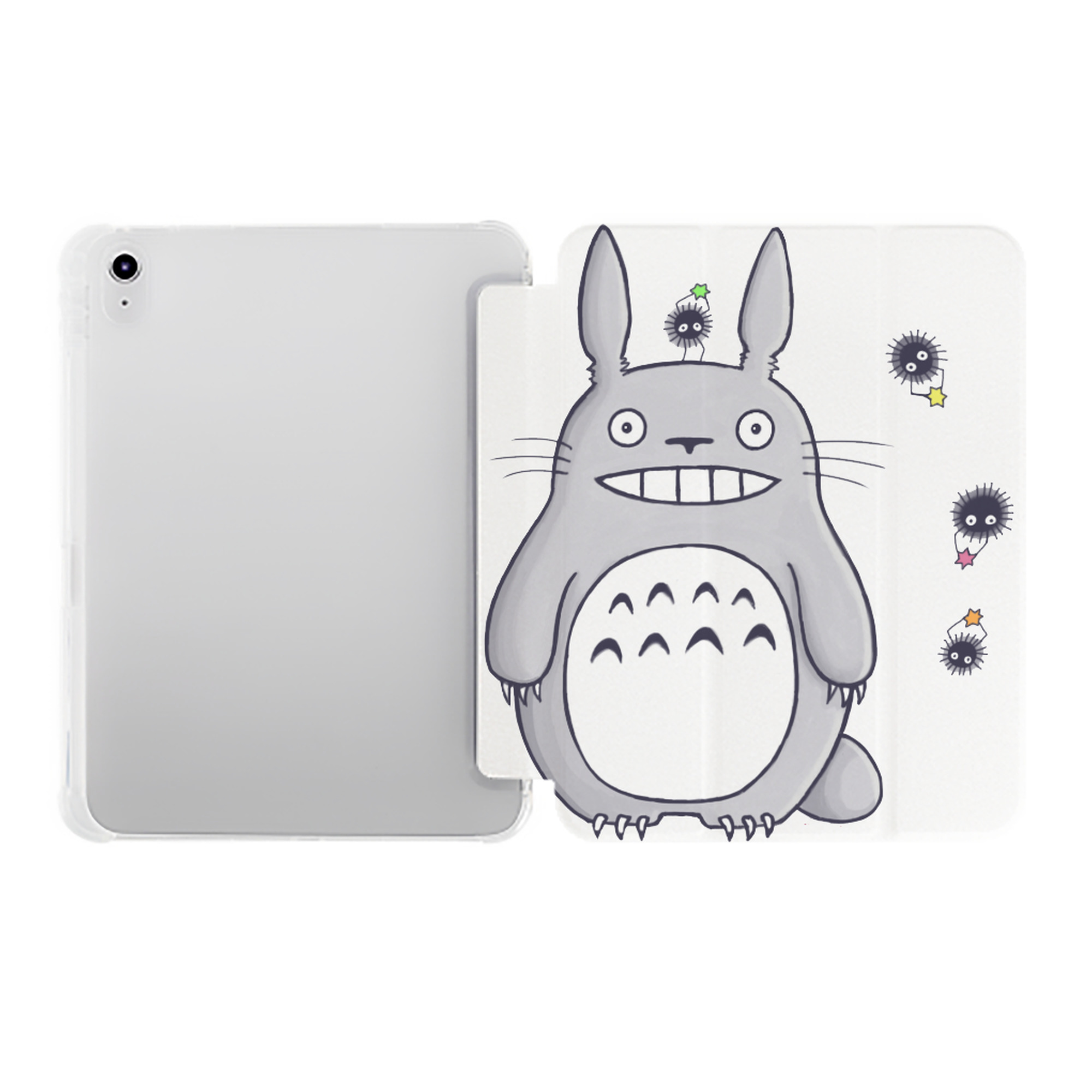 （画像用） となりのトトロ 草壁メイ 草壁サツキ My Neighbor Totoro Satsuki Kusakabe Mei Kusakabe IPad ケース ペン収納付き 三つ折りスタンド PUレザー×シリコン 対応機種9.5/10.5/10.9インチ